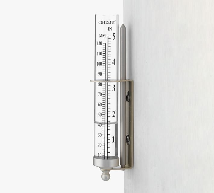 24-inch Outdoor Thermometer with Brass Finials