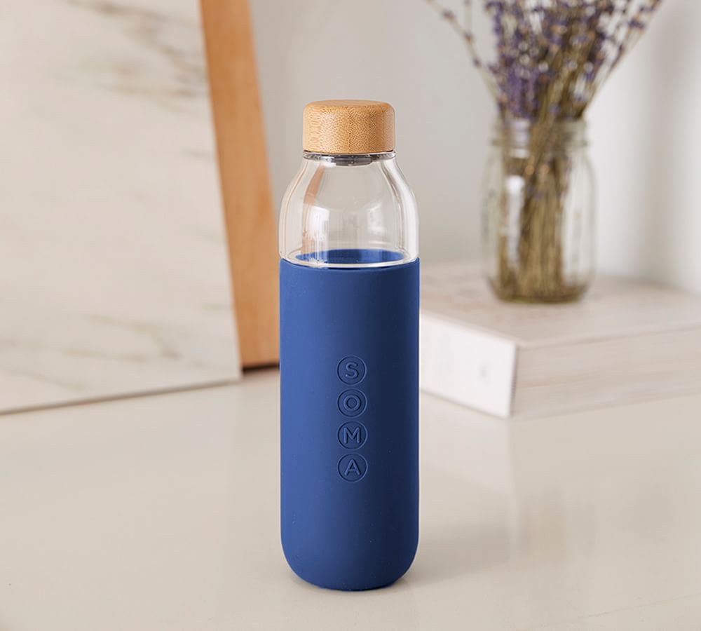 Soma V2 17 oz. Glass Water Bottle with Silicone Sleeve