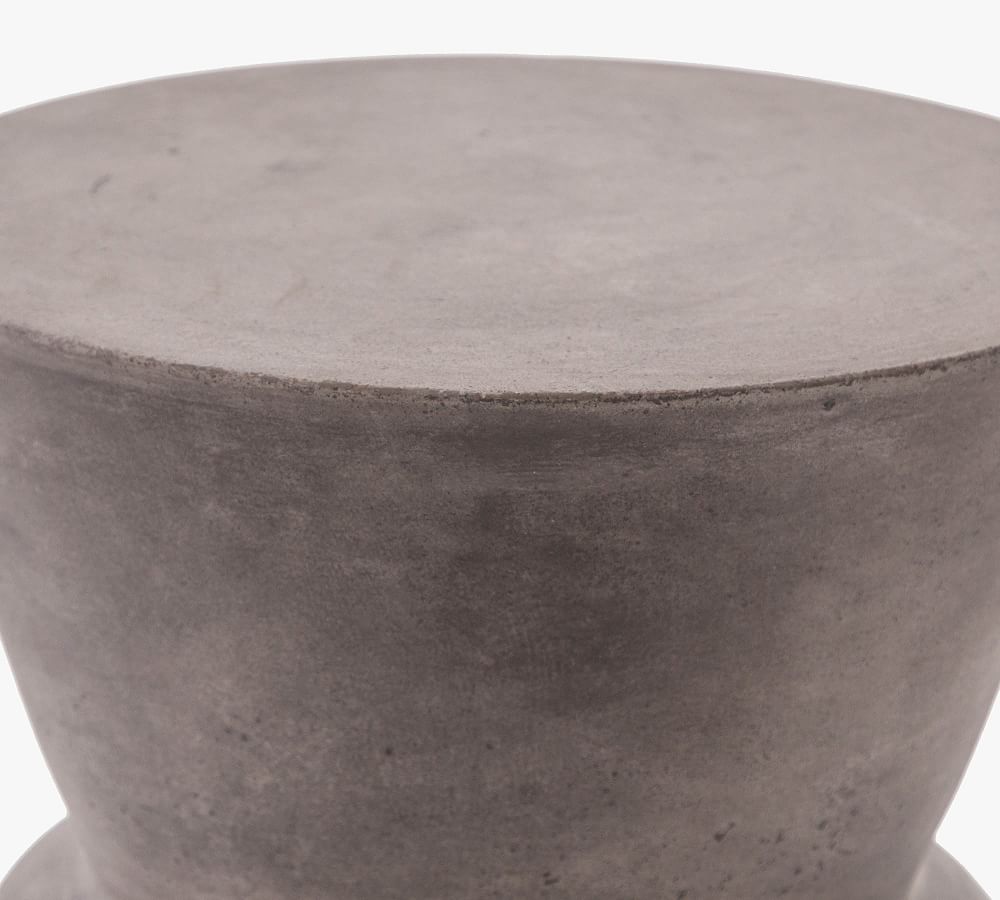 Clessidra Concrete Outdoor End Table | Pottery Barn