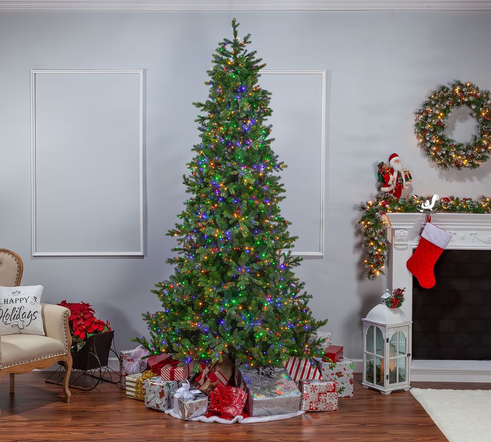 6.5ft/7.5ft/9ft Lit LED Color Changing Aspen Pine Artificial Christmas Trees