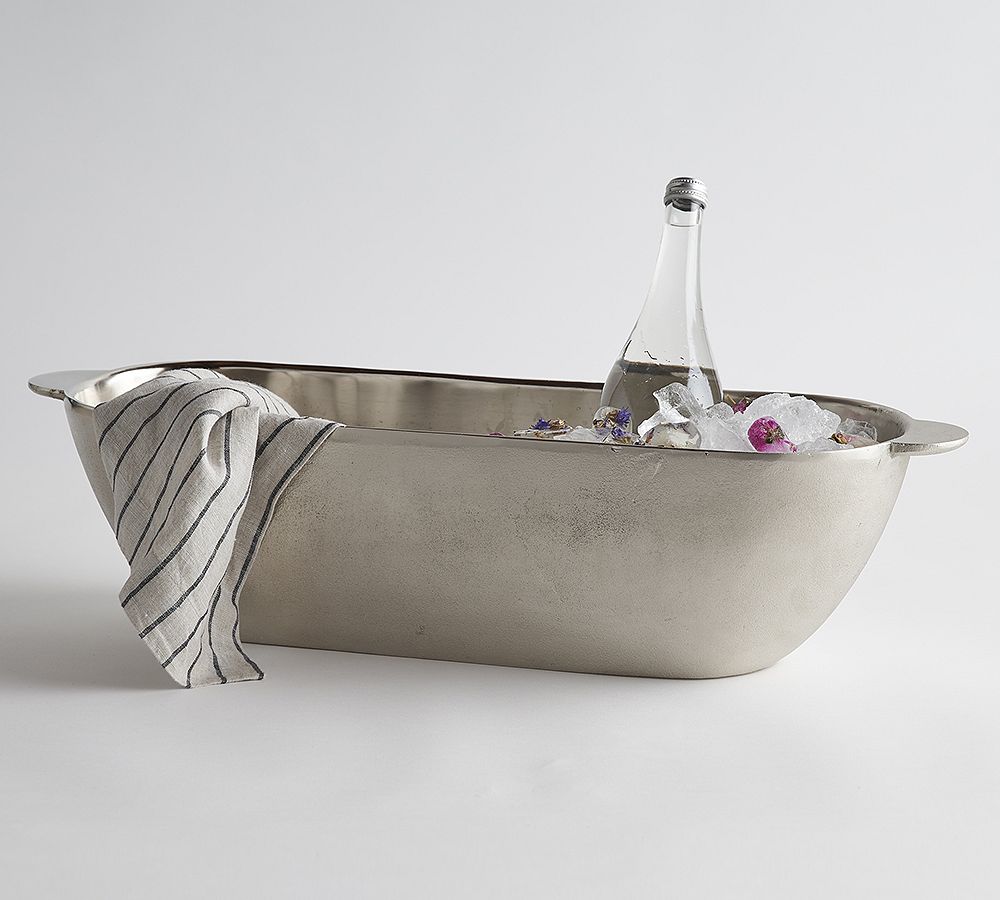 Stinson Handcasted Aluminum Beverage Trough | Silver