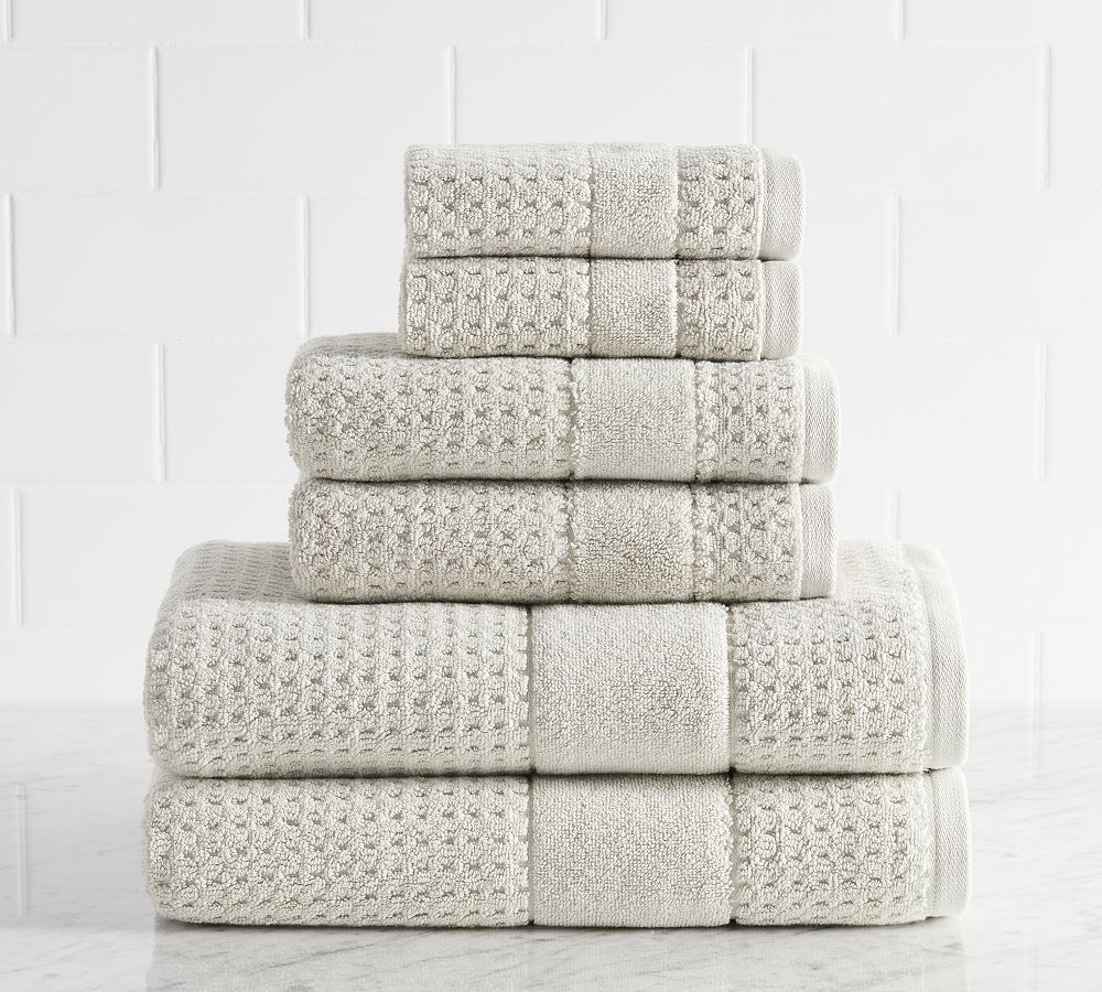 Waffle Tyne Towel Bundle - Set of 6 - Dolphin Grey