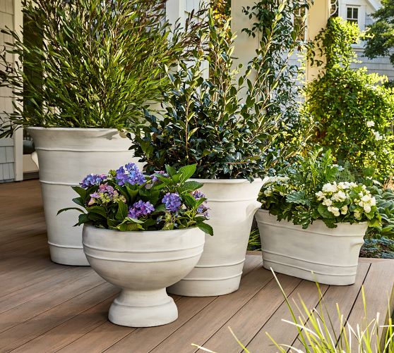 White Fiber Big Flower Pot, For Garden, Size: 11*11