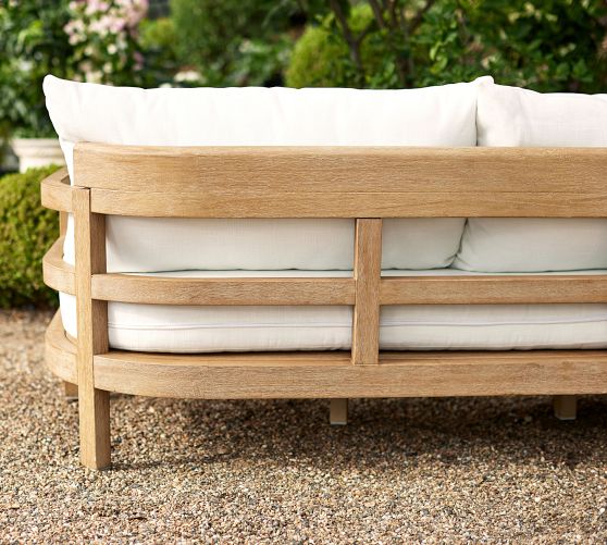 Woodside Eucalyptus Outdoor Sofa Pottery Barn