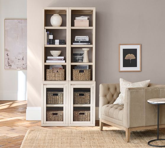 Tall Storage Cabinet with 4 Storage Shelves for Bathroom Living Room-Natural 