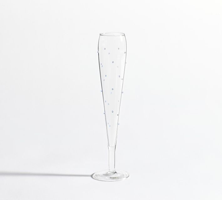 Glass Champagne Flutes - Gold Foil — White Confetti Box