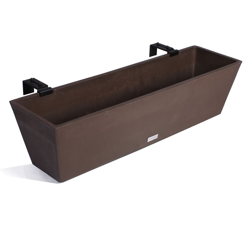 All Weather Eco Hevea Outdoor Window Box Planters with Brackets