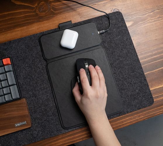 Wireless Charging Leather Desk Pad Pottery Barn