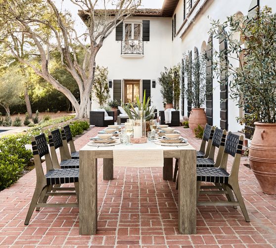 Abbott Acacia Woven Outdoor Dining Chair | Pottery Barn
