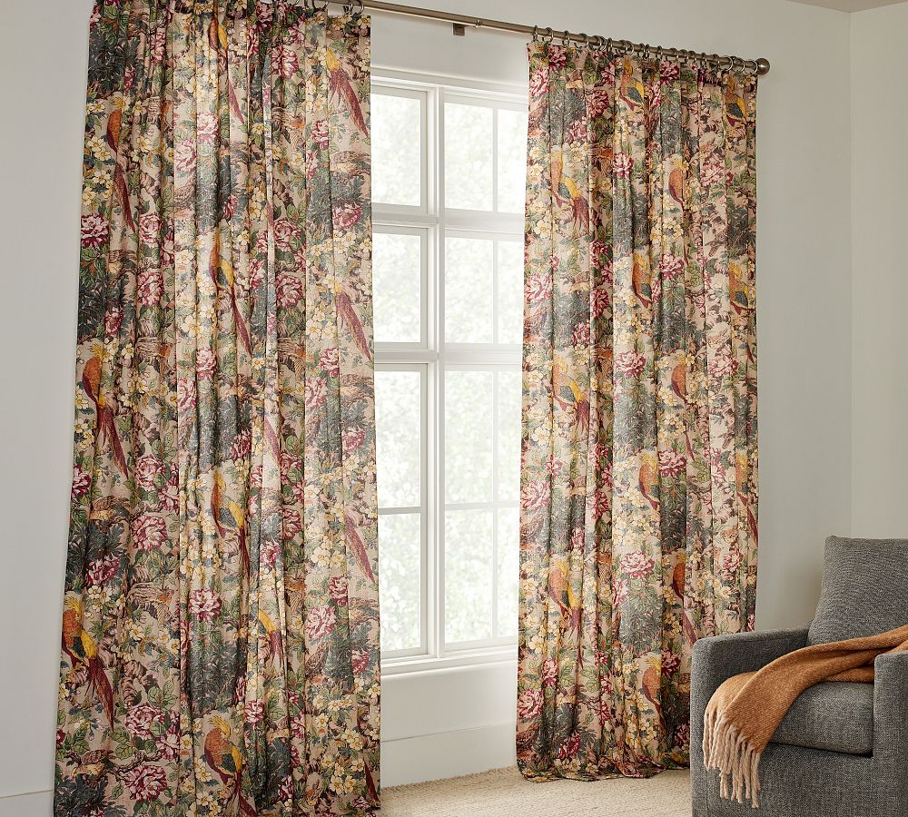 Pheasant Floral Curtain Pottery Barn