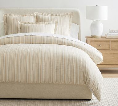 Beckett Yarn Dye Textured Striped Duvet Cover