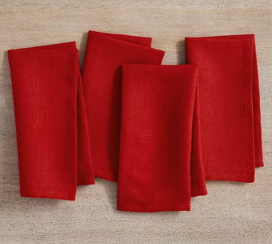 set of 4 organic porcupine cloth napkins in red — Hearth and Harrowset of 4  organic porcupine cloth napkins in red