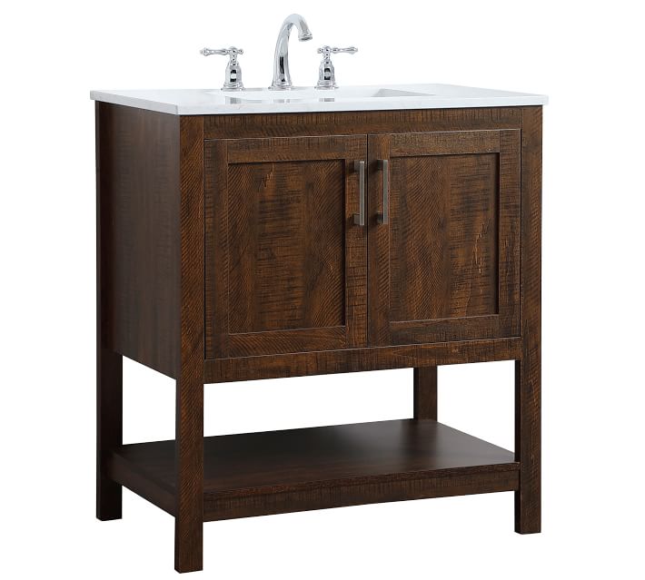 Bellemave 30 Inch Bathroom Vanity and Sink Combo,Double Door Freestanding  Bathroom Vanity Sink Set with Soild Wood Frame, Single Resin Vessel Sink