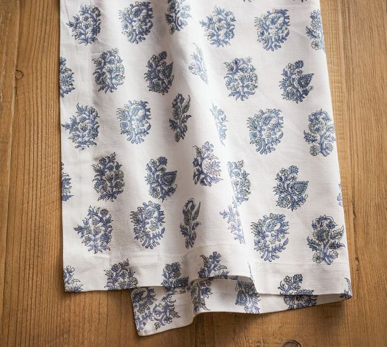 Sophia Floral Block Print Cotton Napkins - Set of 4