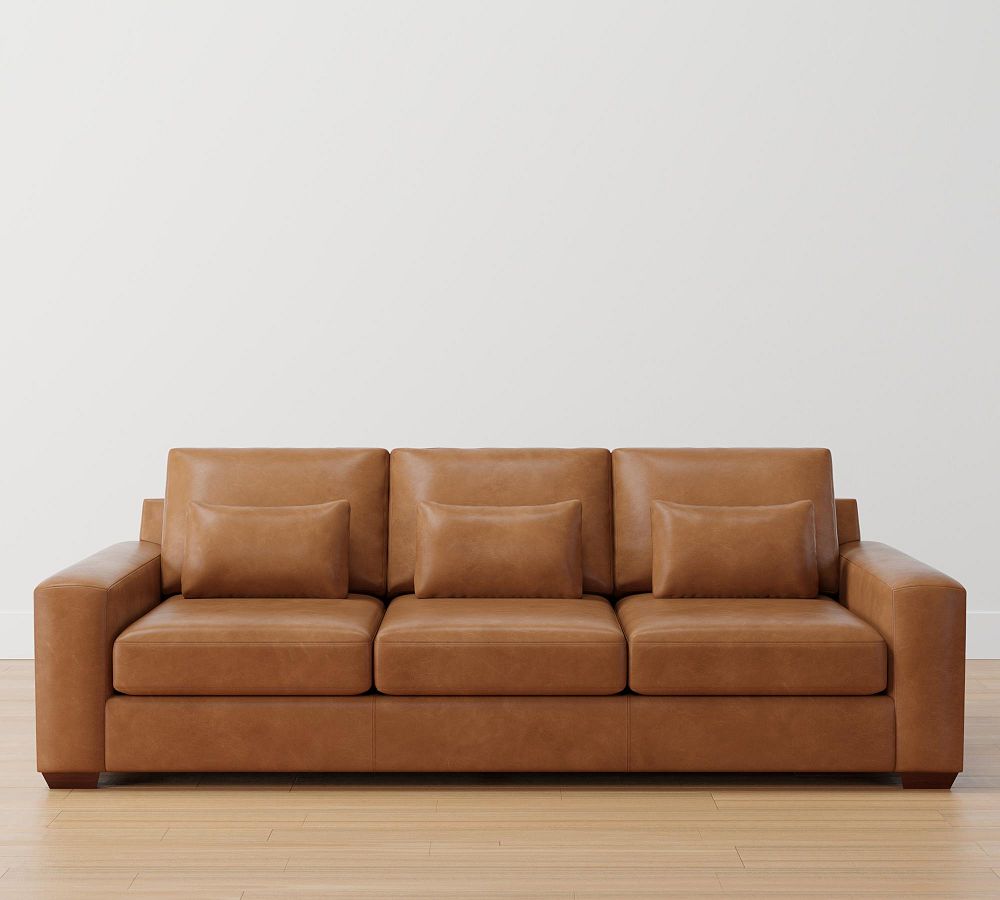 Big Sur Square Arm Deep Seat Leather Sofa