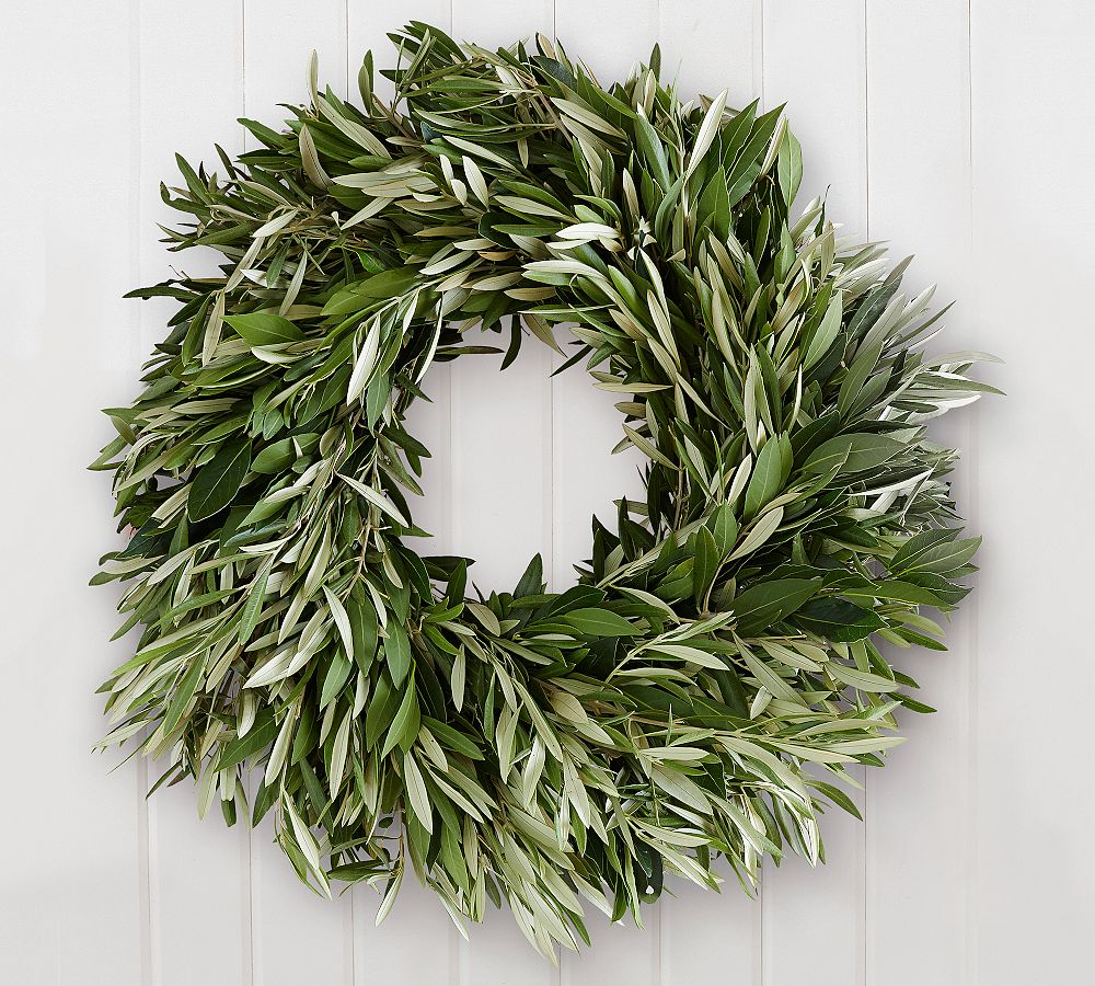 Christmas Olive Leaf Wreath Artificial Berry Wreath Imitation Peace Olive  Branch Garland for Home Party Dark Green 