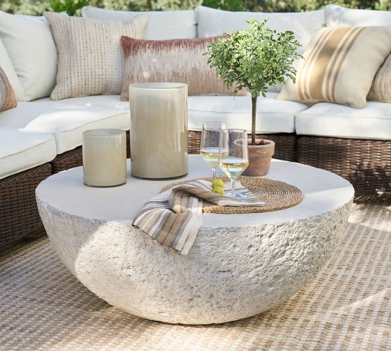 Stone patio coffee deals table