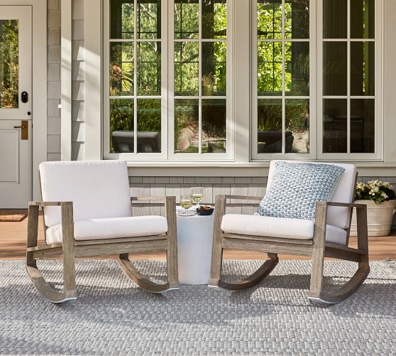 Indio Eucalyptus Rocking Outdoor Lounge Chair | Pottery Barn