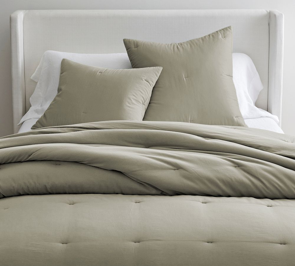 Warm White Brushed Cotton/Linen from Pottery Barn
