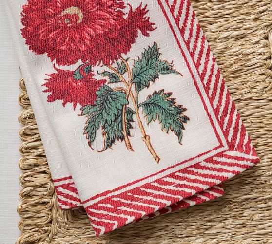 set of 4 organic porcupine cloth napkins in red — Hearth and Harrowset of 4  organic porcupine cloth napkins in red