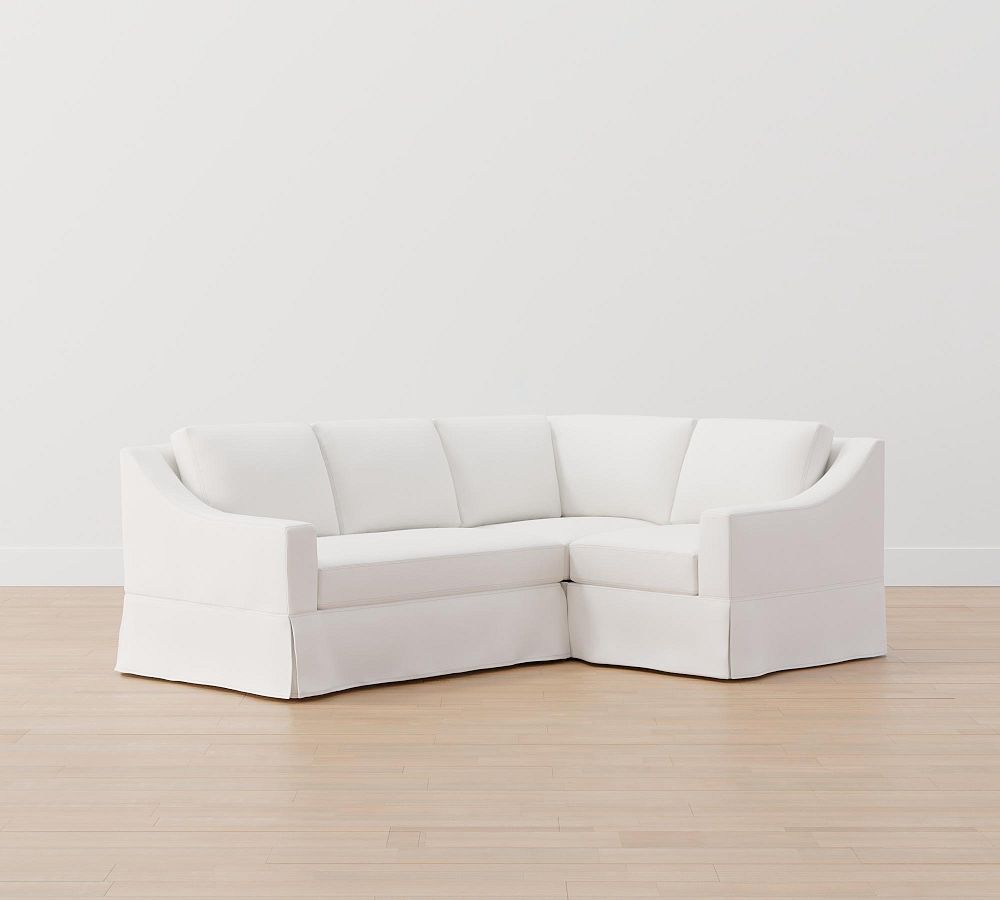 York Slope Arm Slipcovered 3Piece Sectional Pottery Barn