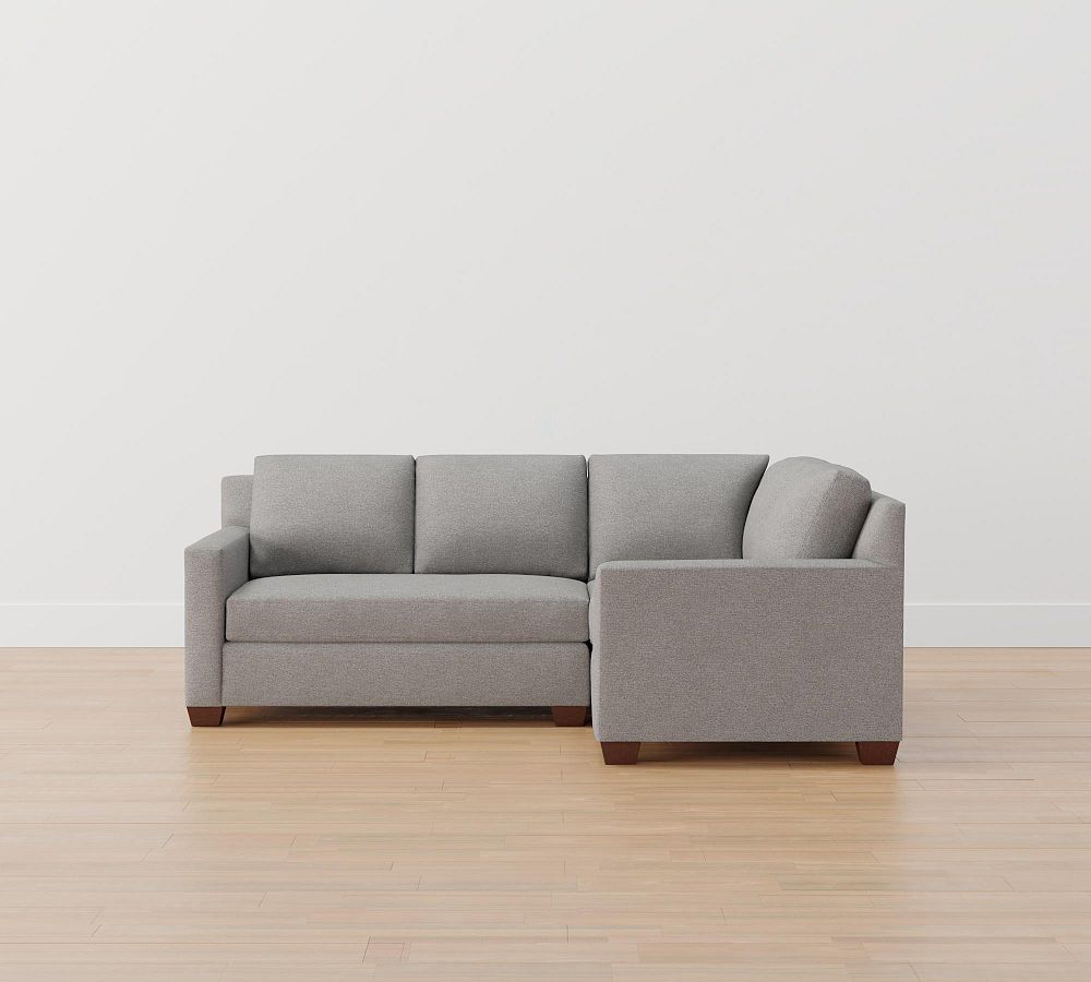 York Square Arm Upholstered 3-Piece Sectional