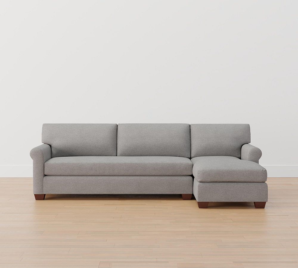 York Roll Arm Upholstered Sofa Chaise Sectional