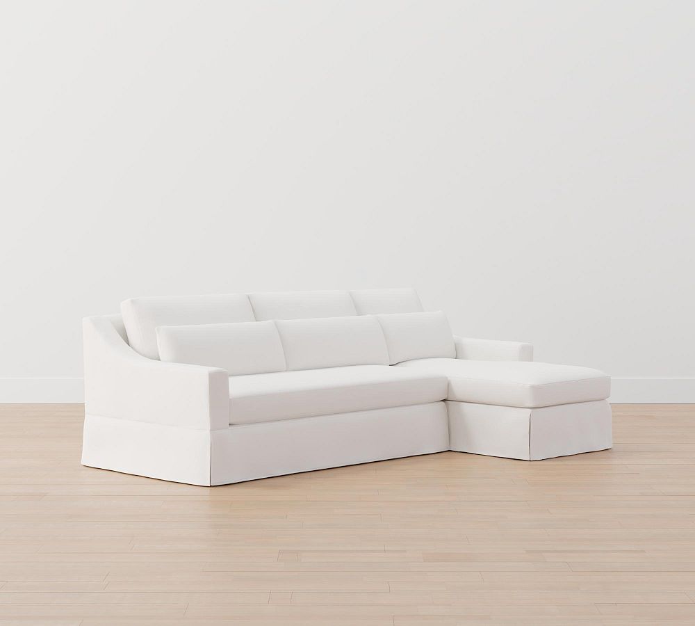 York Slope Arm Slipcovered Sofa Chaise Sectional Pottery Barn
