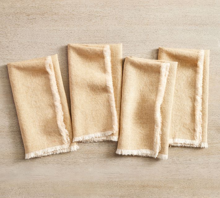 Rustic Linen Napkins with Large Fringe Edges (Set of 4) - On Sale - Bed  Bath & Beyond - 22735774