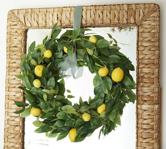 Monique Lhuillier Faux Lemon Wreath & Garland Pottery Barn