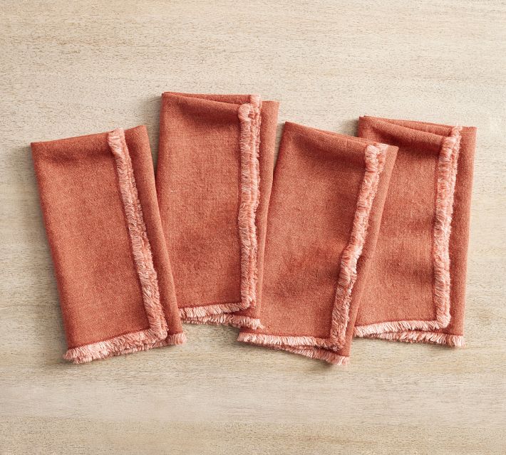 Rustic Linen Napkins with Large Fringe Edges (Set of 4) - On Sale - Bed  Bath & Beyond - 22735774