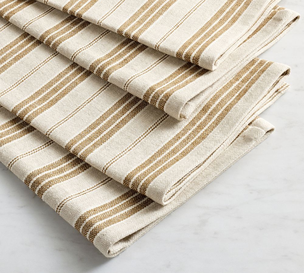Holiday Stripe and Plaid Organic Cotton Dish Towels, Set of 2 +