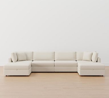 Modular 6-Piece Double Chaise Sectional - Storage Available (148"–160")
