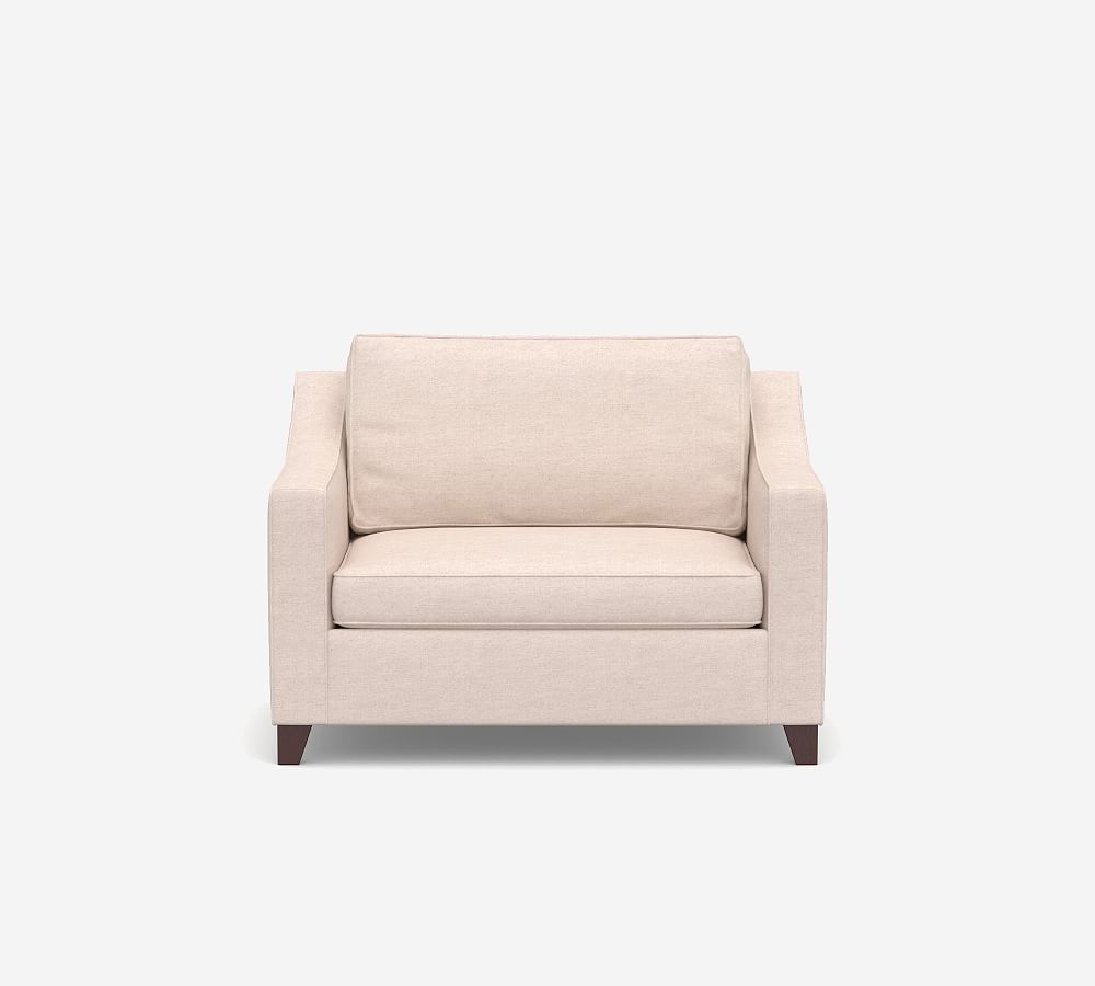 Cameron Slope Arm Upholstered Single Sleeper Sofa with Memory Foam Mattress