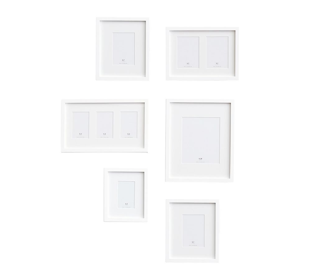 Wood Gallery Frames in a Box, Modern White - Set of 6