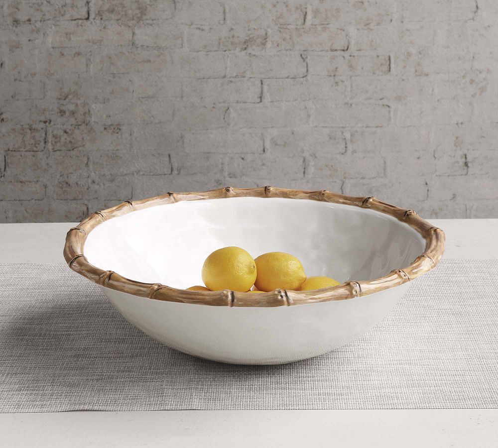 Bamboo Outdoor Melamine Salad Bowl Pottery Barn