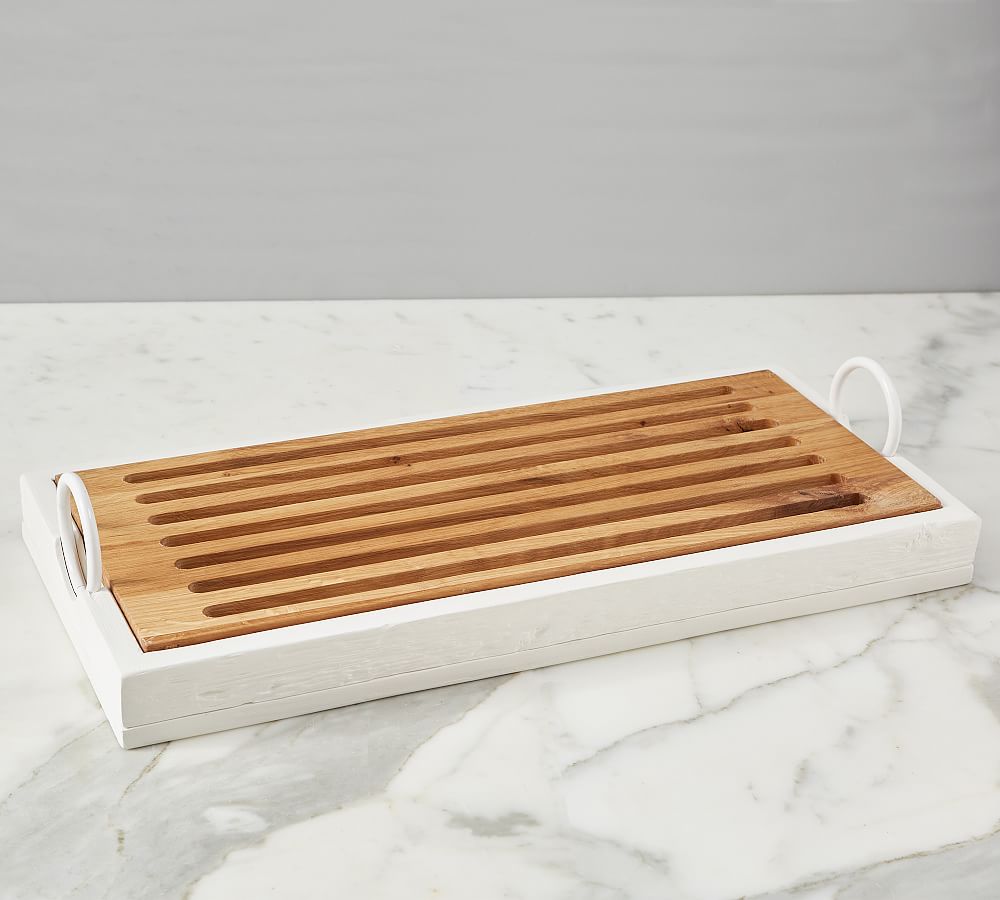 Big Loaf Bread Cutting Board with Bottom Crumb Tray