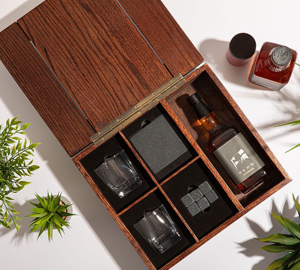 Classic Whiskey Oak Gift Box - Set for 2