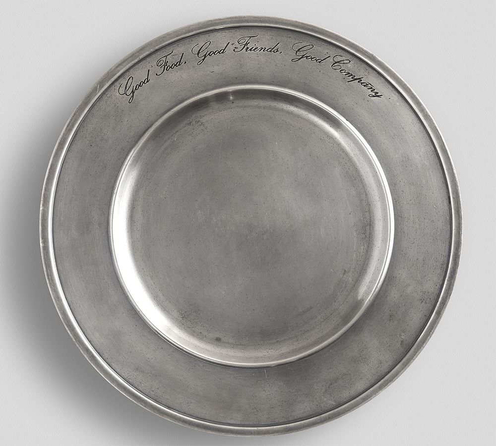 Antiqued Metal Sentiment Charger Plate