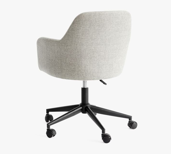 Kinsley Grey Swivel Upholstered Desk Chair Ivan Smith Furniture