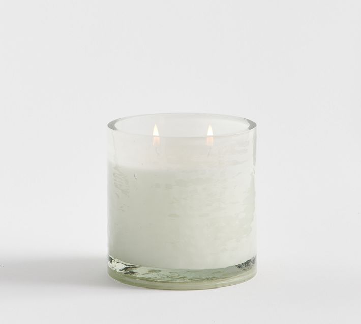Hammered Glass Scented Candle - Bergamot & White Oak