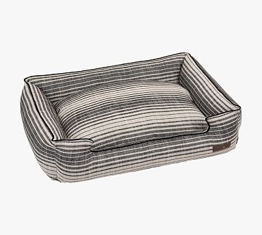 Black and white shop striped dog bed