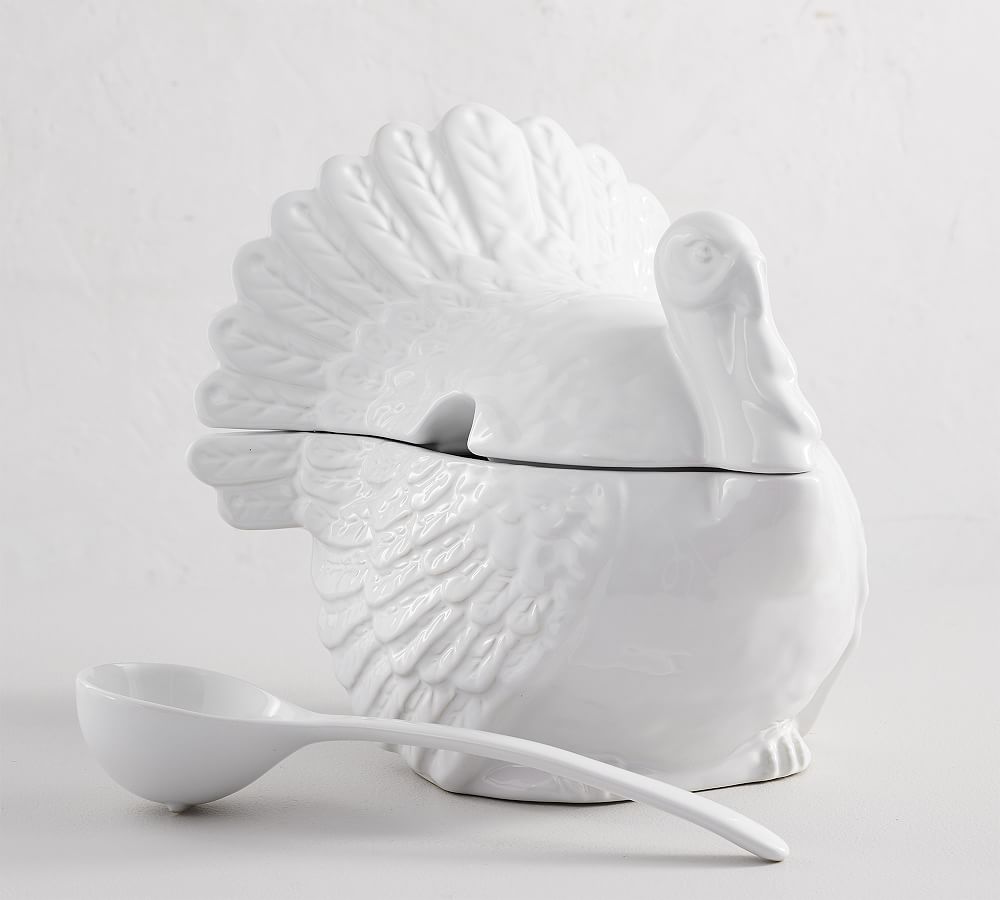 Turkey Soup Tureen with Ladle
