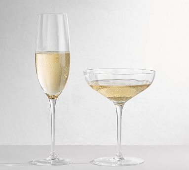 Optic Champagne Flute with Gold Rim