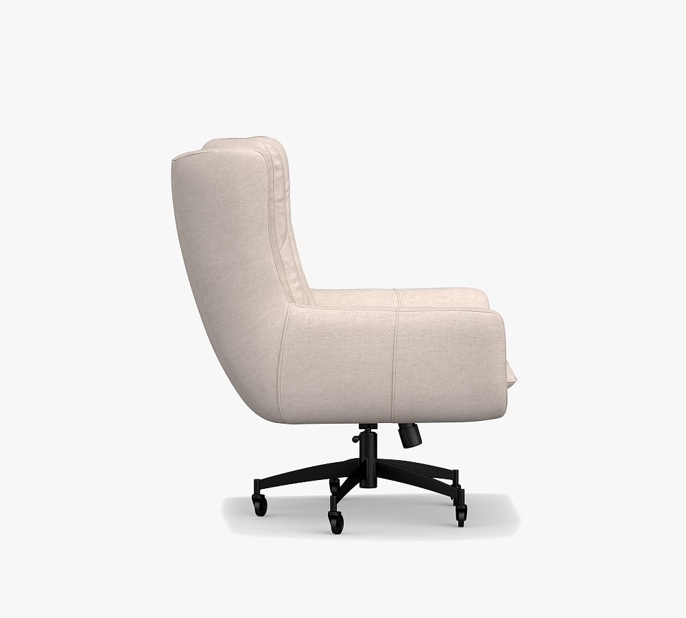 Wells leather discount swivel desk chair