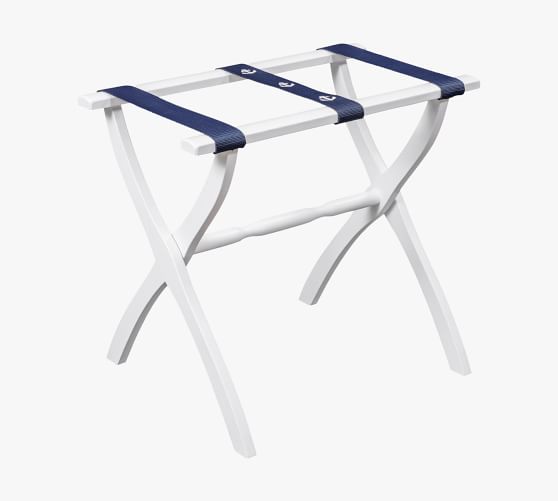 White Contour Leg Luggage Rack Pottery Barn