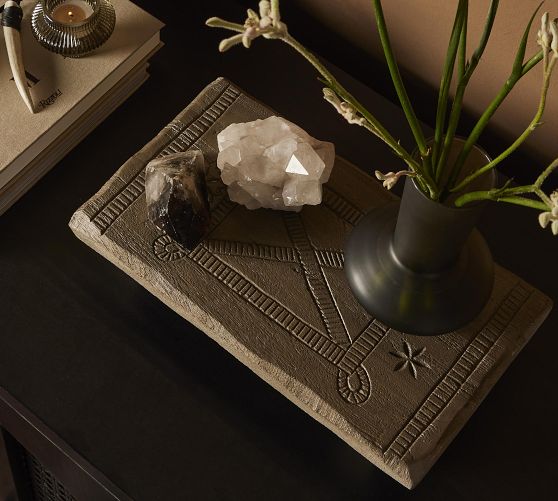 Carved Reclaimed Wood Stand Pottery Barn