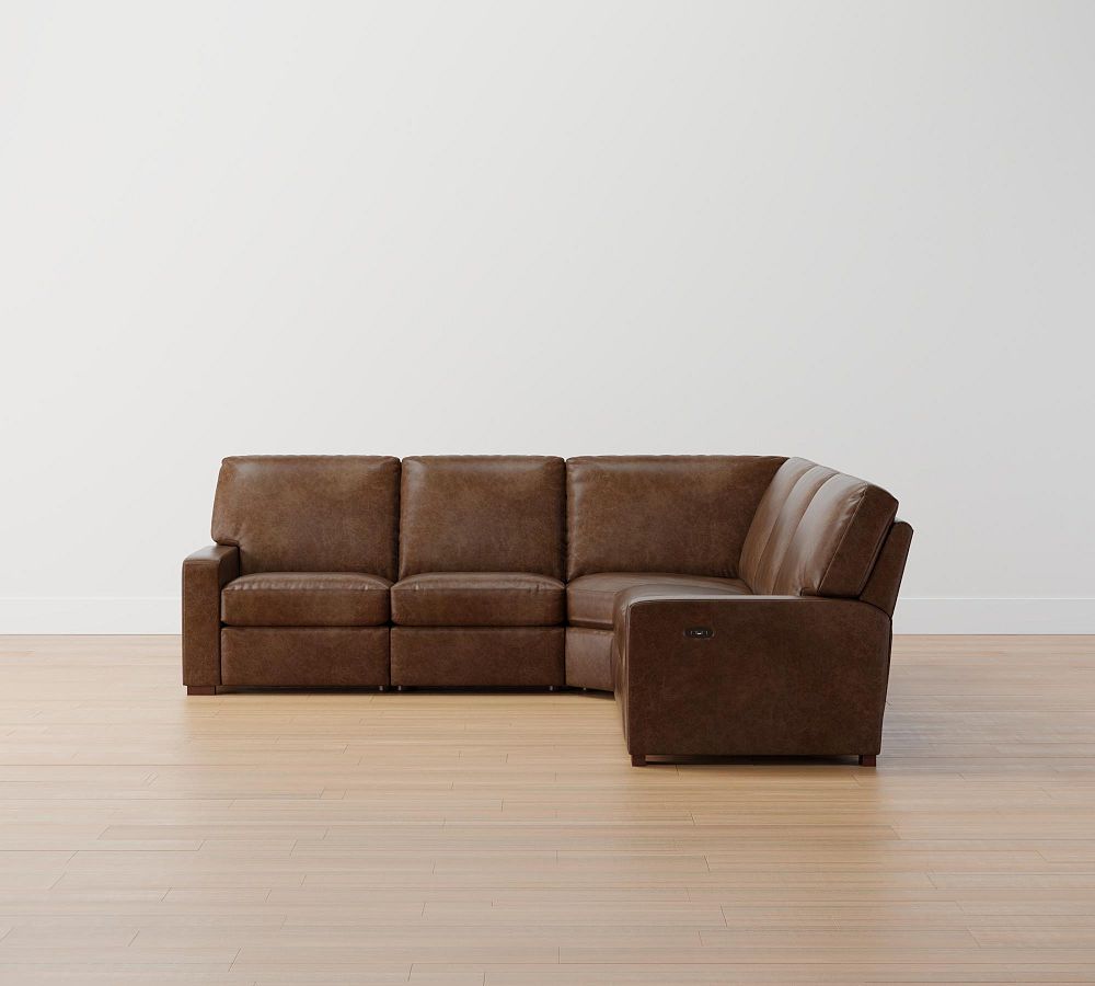 L shaped discount leather reclining sectional