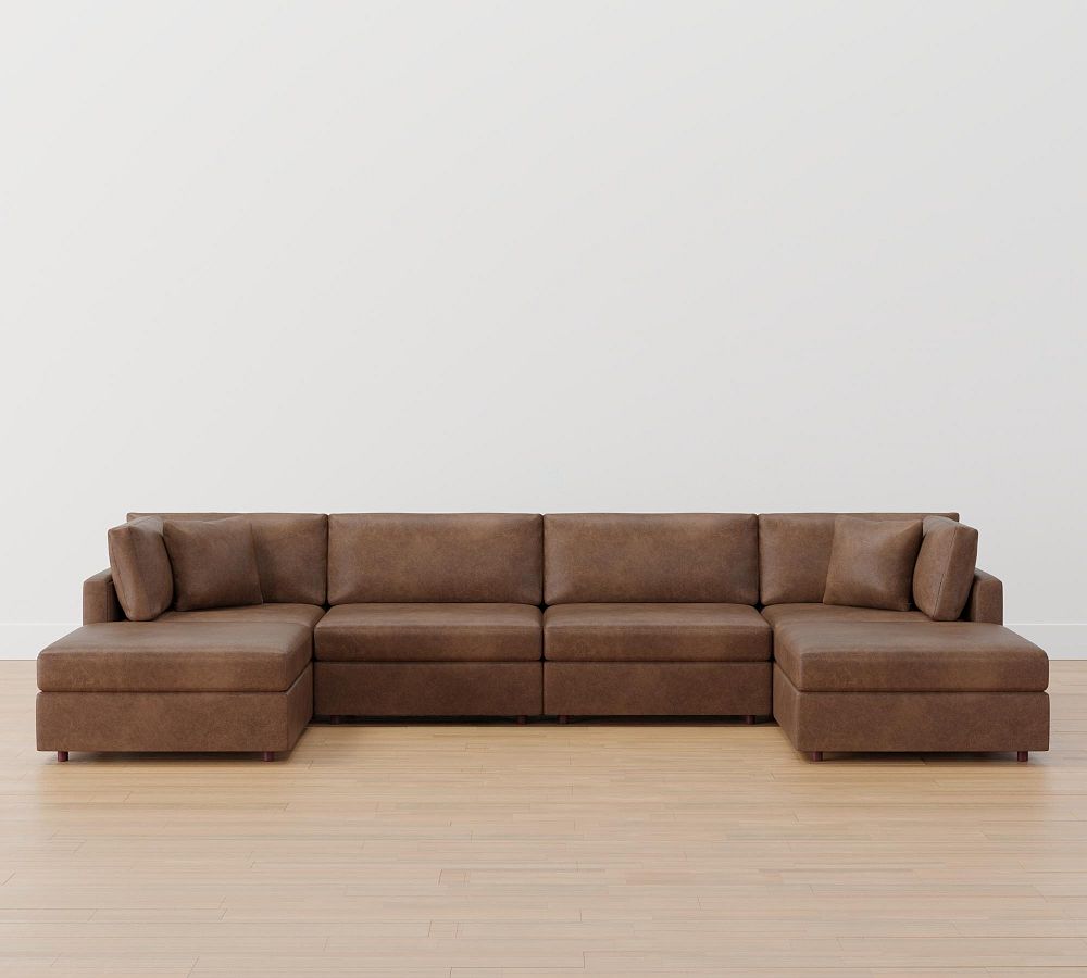 Leather u deals shaped sectional