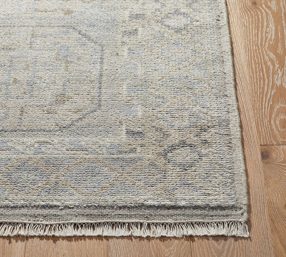 Marrin Hand-Knotted Ivory Wool Area Rug 5'x8